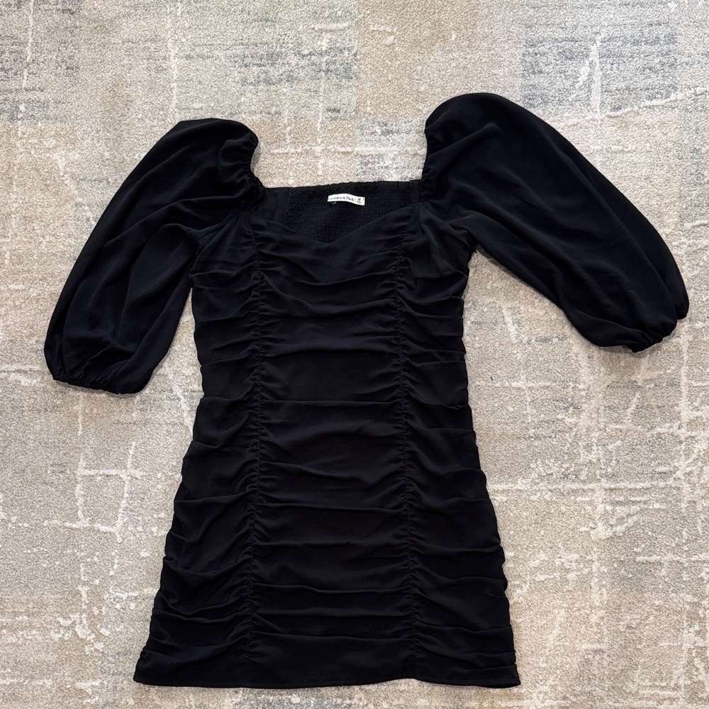 Abercrombie and Fitch Black Puff Sleeve Dress